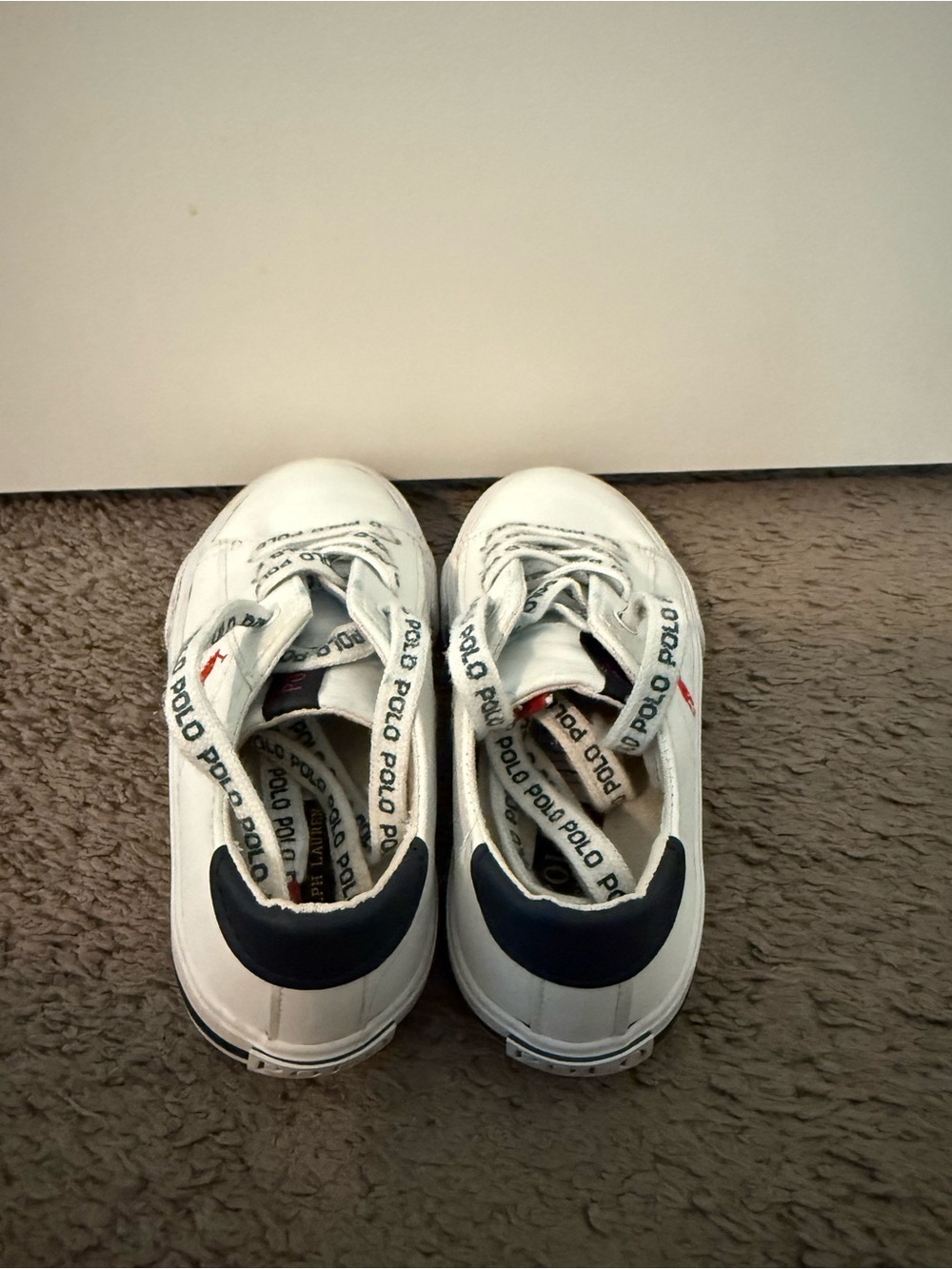 Polo by Ralph Lauren Kids White Sneakers with Navy Accents